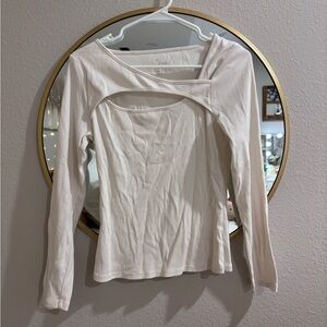 Chic Cream Long Sleeve Women's Top